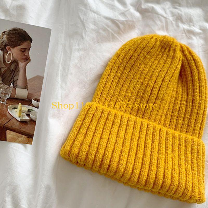 Beanie Cuffed Knit - 49MC Unisex Mùa Đông Gân Dệt