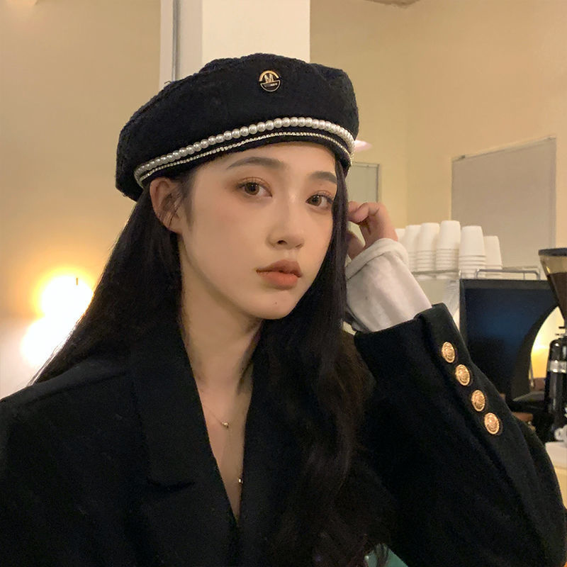 Beret French Wool - W102 Mùa Đông Mũ Nồi, Dây