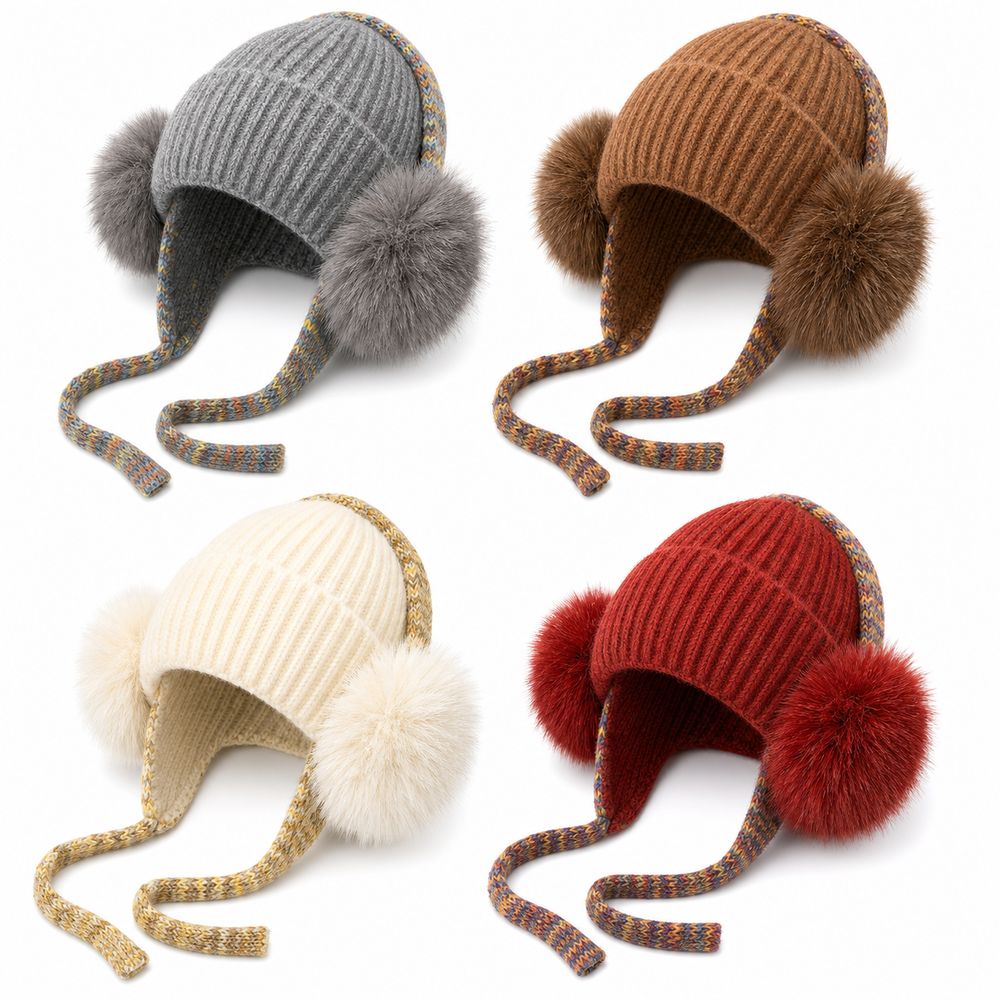 Beanie Cuffed Knit - Daily Knit Ear Flap Beanie Fleece
