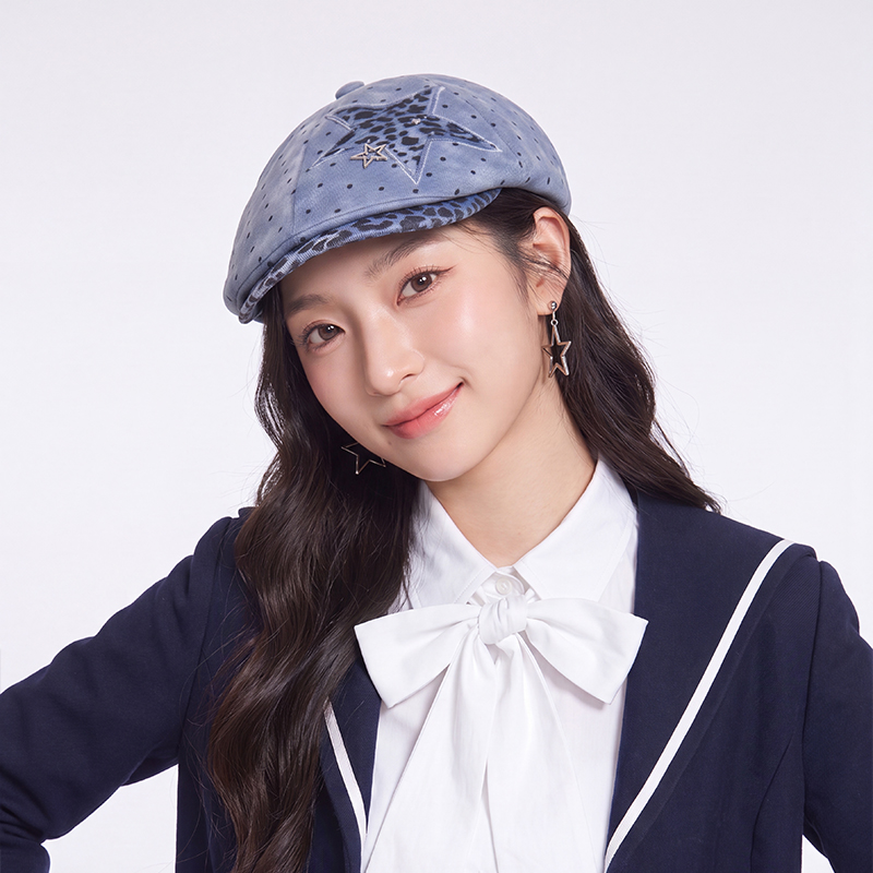 Newsboy Cap Ivy - Vintage Y2K Denim Newsboy Cap Women
