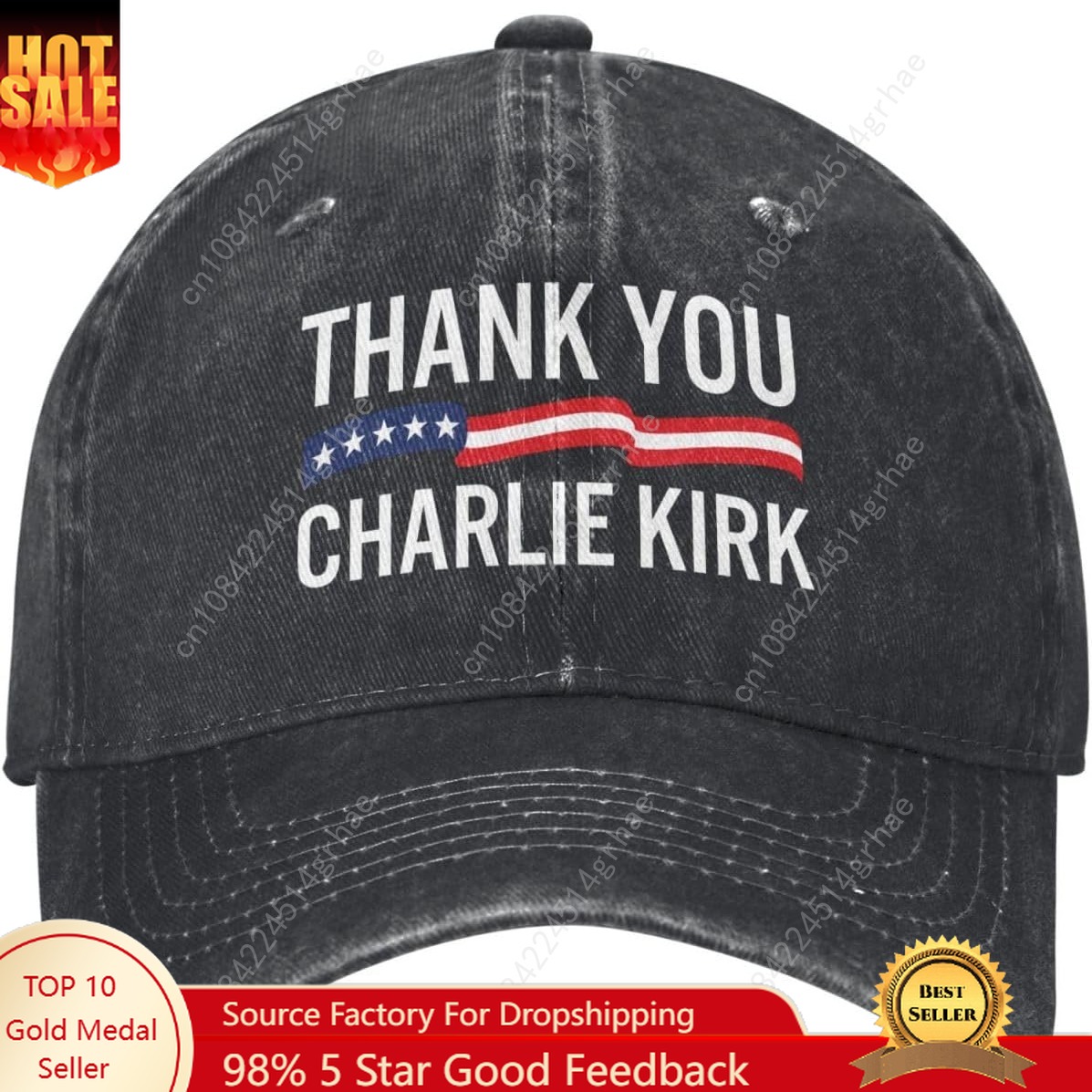 Dad Hat Cotton - Trewrdt Thank You Charlie Kirk Hat