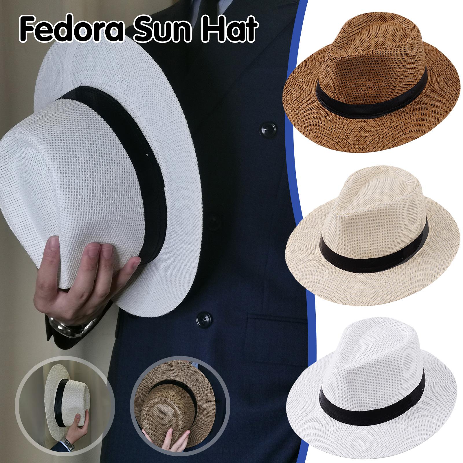 Cowboy Hat Straw - Men Summer Panama Straw Hat Natural