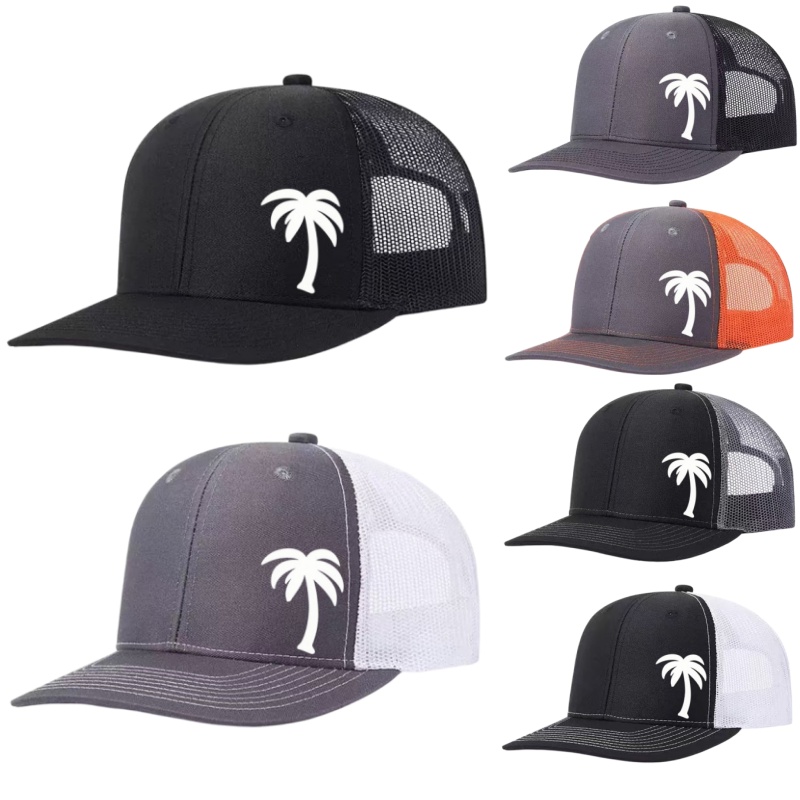 Golf Cap Dad - Palm Tree Printed Adjustable Baseball Cap