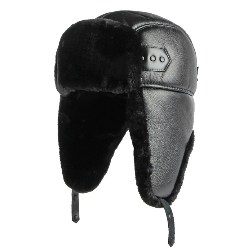 Trapper Hat Ear Flap - HT4002 Mới PU Da Nga Nón