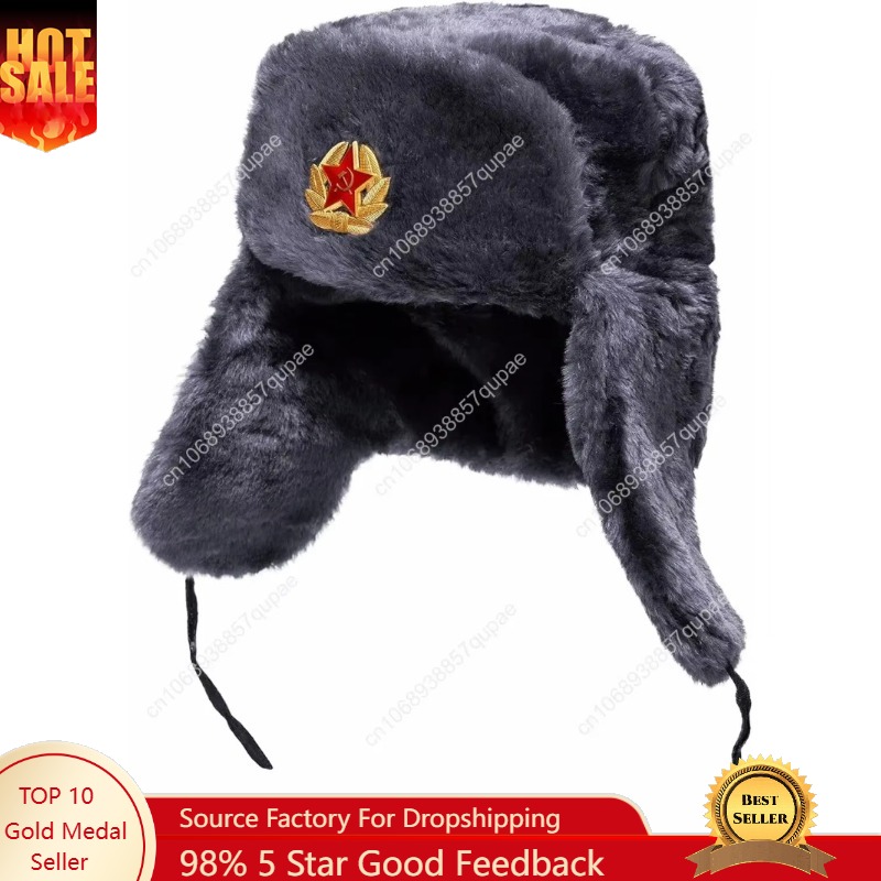 Winter Trapper Hat - BELEON Ushanka Russian Fur Hat -