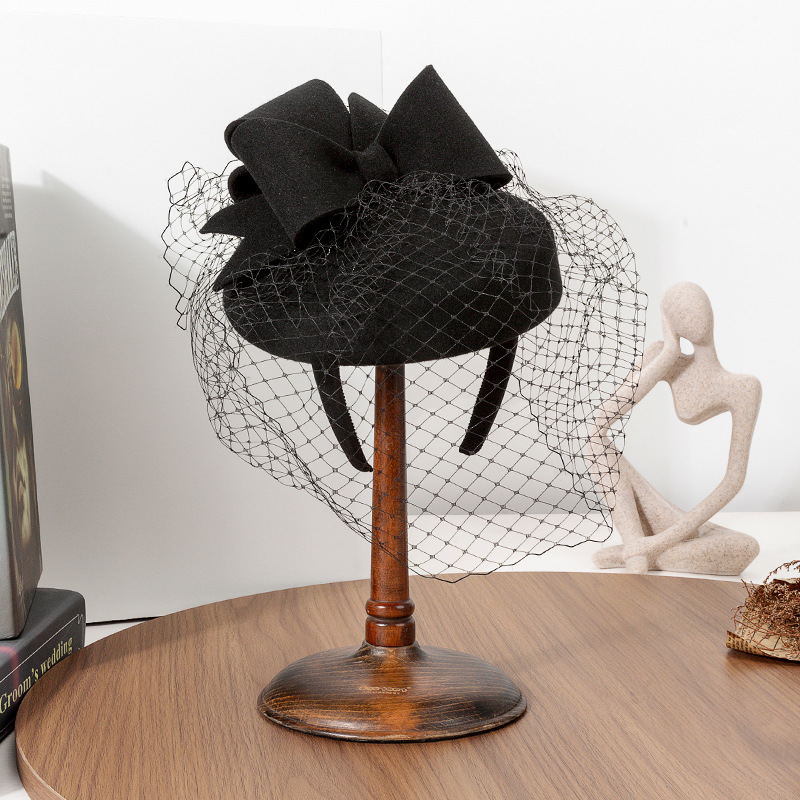 Beret French Wool - French Black Beret Fascinator Winter Elegant
