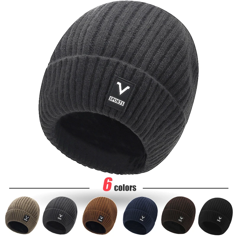 Beanie Cuffed Knit - Beanie Men Slouchy Knit Skull Cap