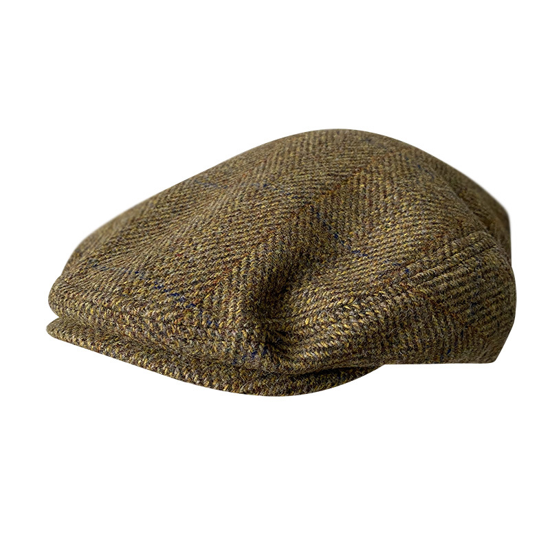 Striped Gray New Wool Flat Cap - đánh giá và giá Newsboy Cap Ivy