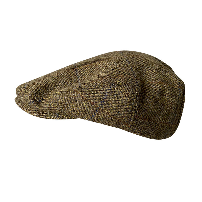 Striped Gray New Wool Flat Cap - đánh giá và giá Newsboy Cap Ivy