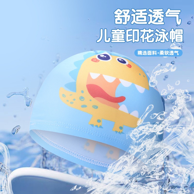 Cute Dinosaur Print Kids Swim  - đánh giá và giá Swim Hat Silicone