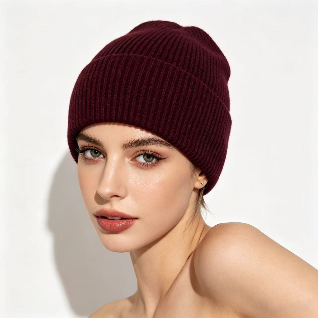 Navy Blue Ribbed Knit Thermal  - đánh giá và giá Beanie Cuffed Knit