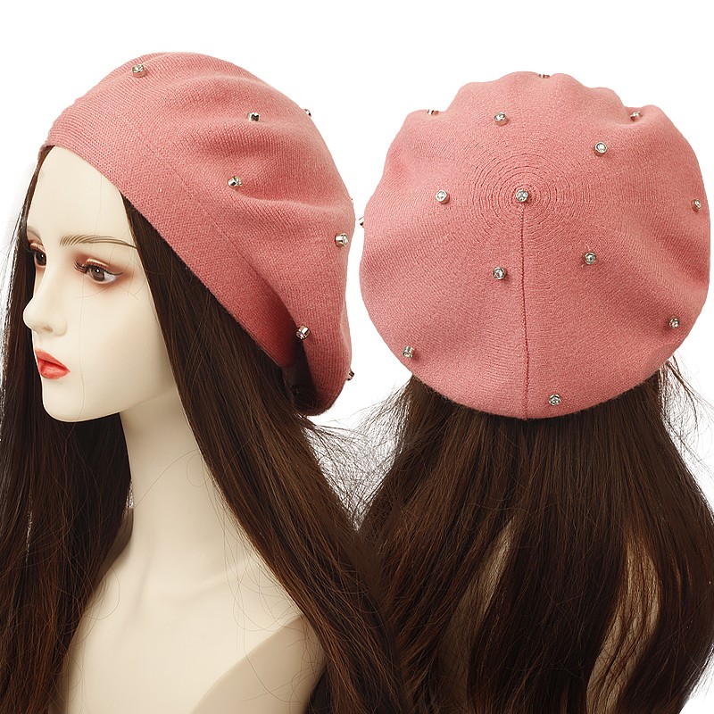 Women's Colour Rhinestones Ber - đánh giá và giá Beret French Wool
