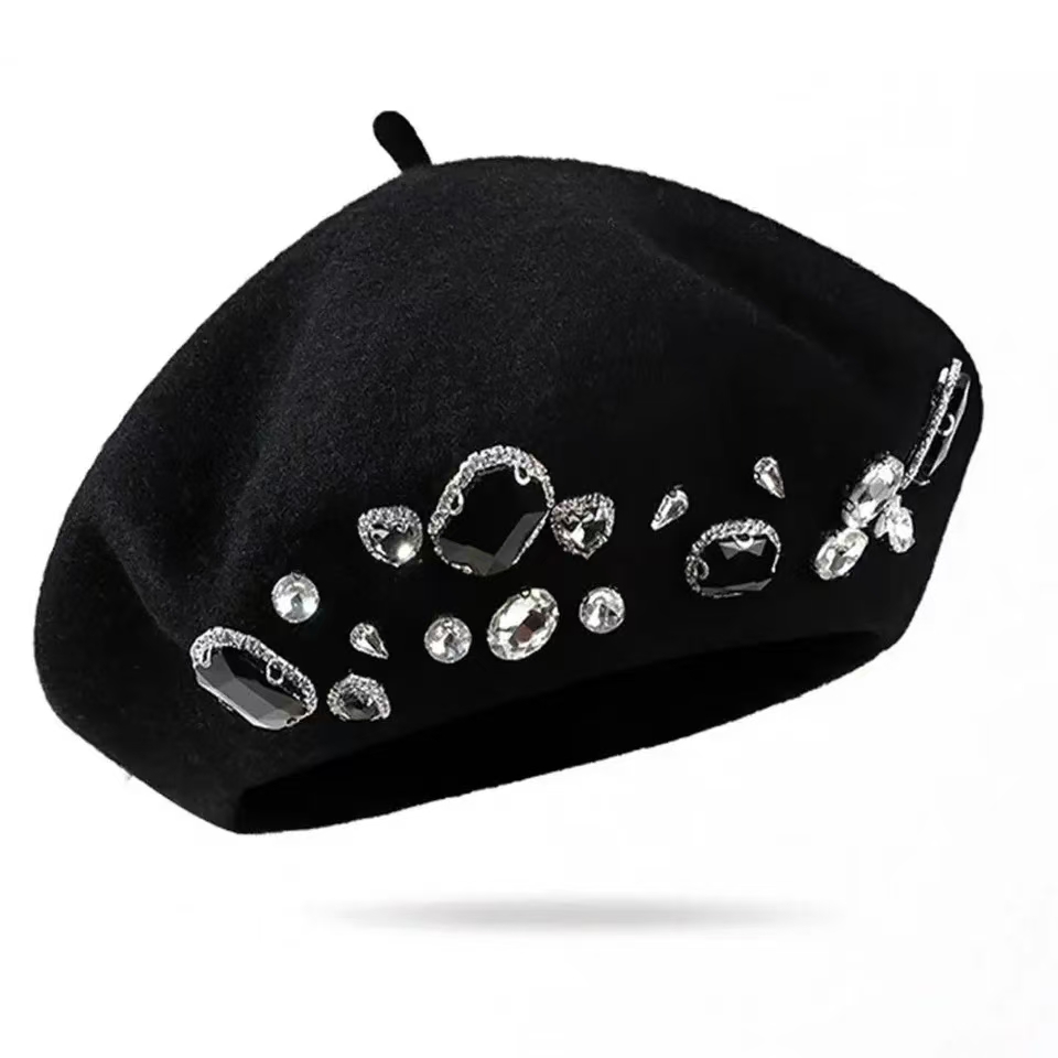 French Beret Thick Rhinestone  - đánh giá và giá Beret French Wool