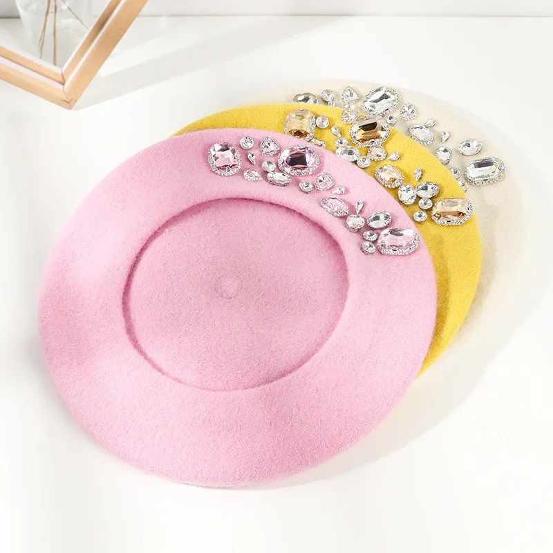 Stunning Rhinestone Wool Beret - đánh giá và giá Beret French Wool