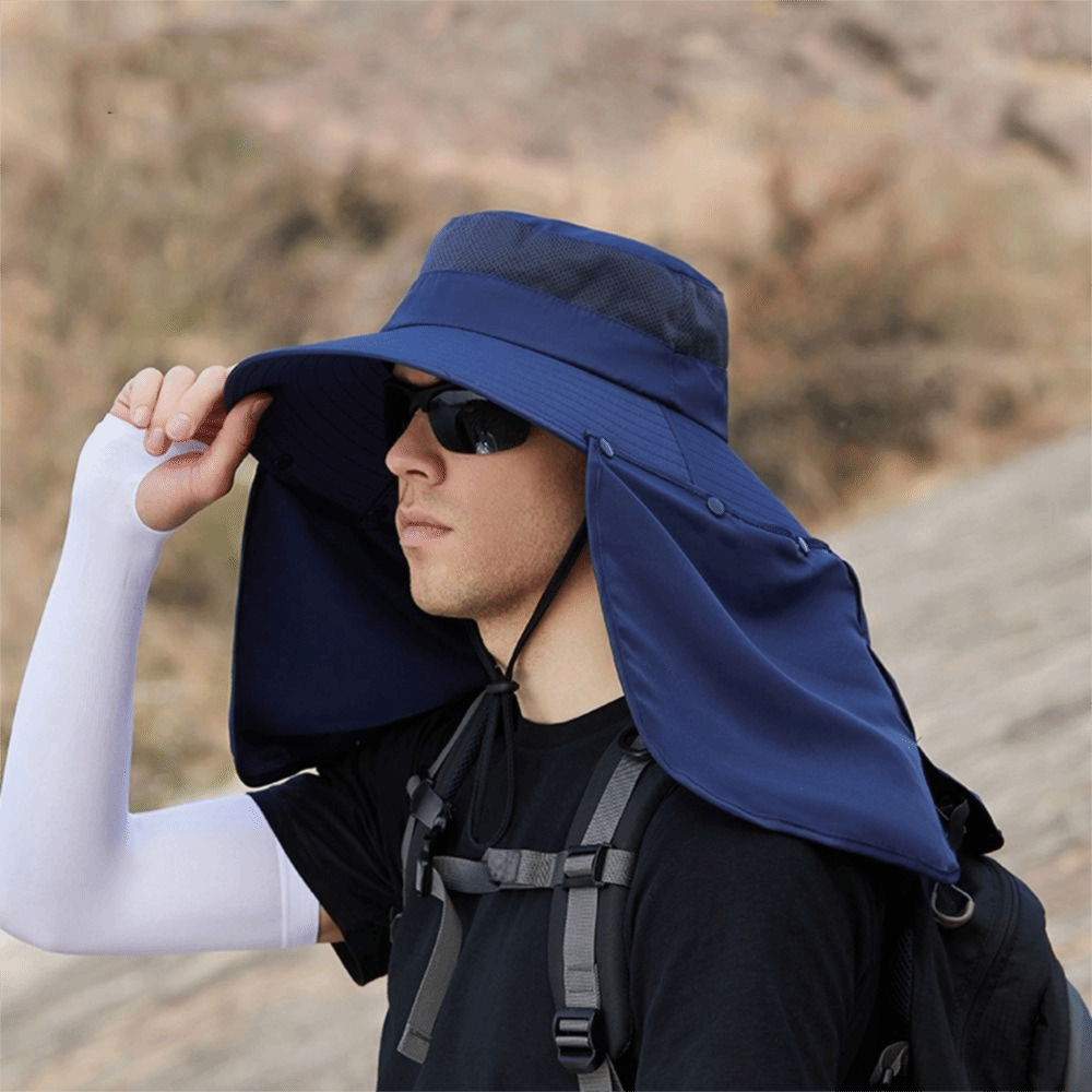 Simple Cloth Men Sun Hat Neck  - đánh giá và giá Bucket Hat Cotton