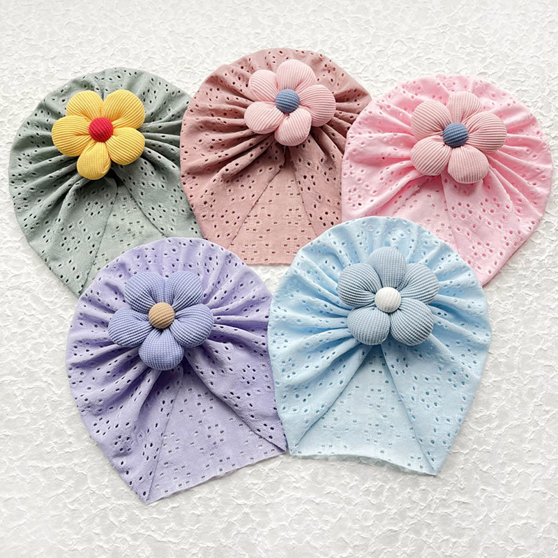 3D Flower Baby Turban Cap Summ - đánh giá và giá Dad Hat Cotton