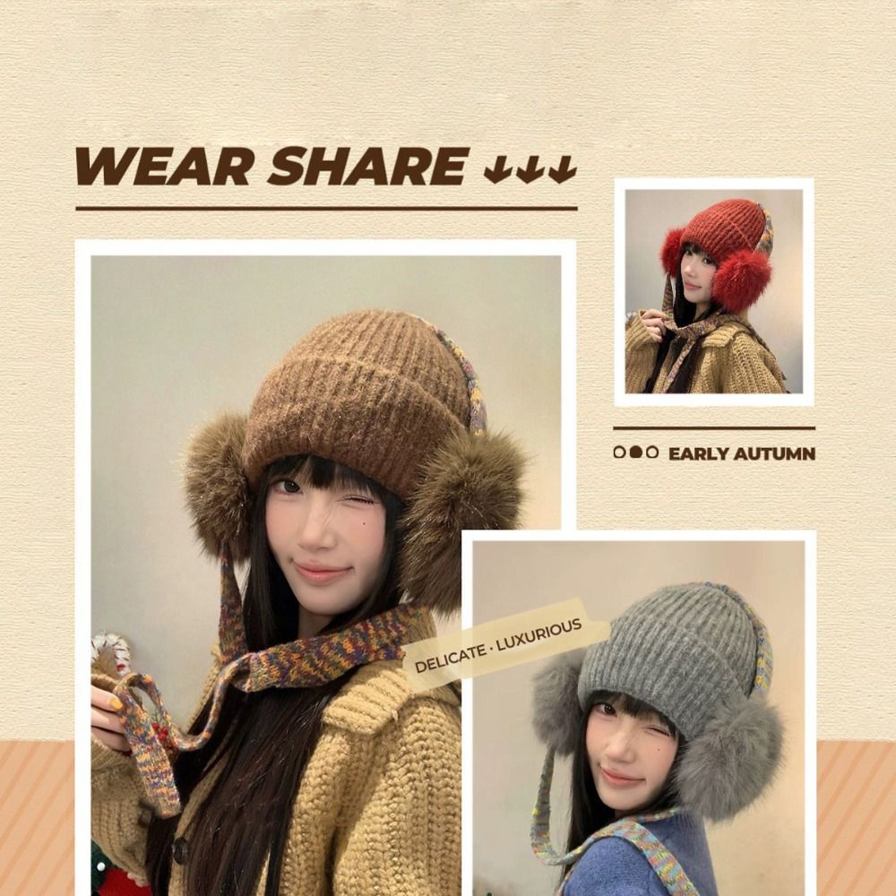 Retro Knit Ear Flap Beanie Cuf - đánh giá và giá Beanie Cuffed Knit