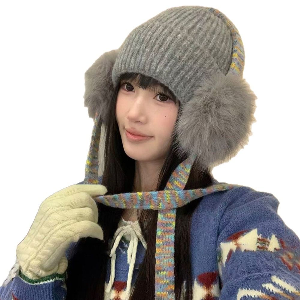 Retro Knit Ear Flap Beanie Cuf - đánh giá và giá Beanie Cuffed Knit