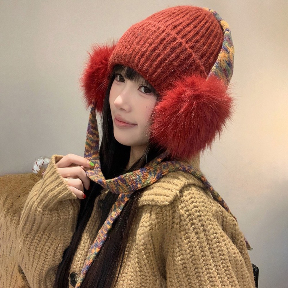 Retro Knit Ear Flap Beanie Cuf - đánh giá và giá Beanie Cuffed Knit
