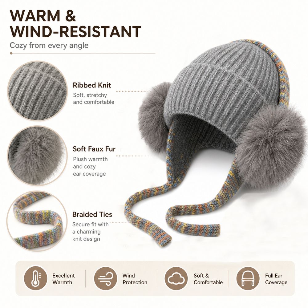 Retro Knit Ear Flap Beanie Cuf - đánh giá và giá Beanie Cuffed Knit