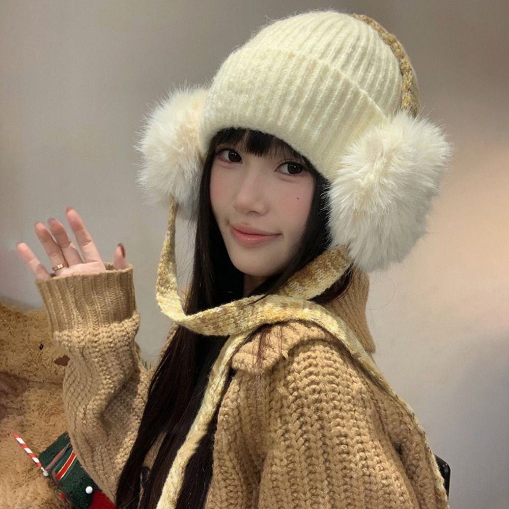 Retro Knit Ear Flap Beanie Cuf - đánh giá và giá Beanie Cuffed Knit