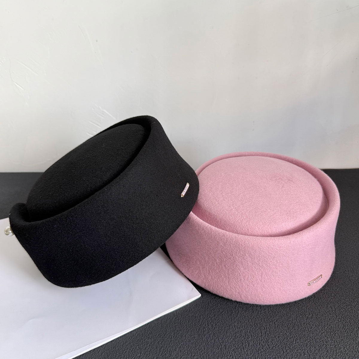 Fall Winter New 100% Pink Blac - đánh giá và giá Beret French Wool
