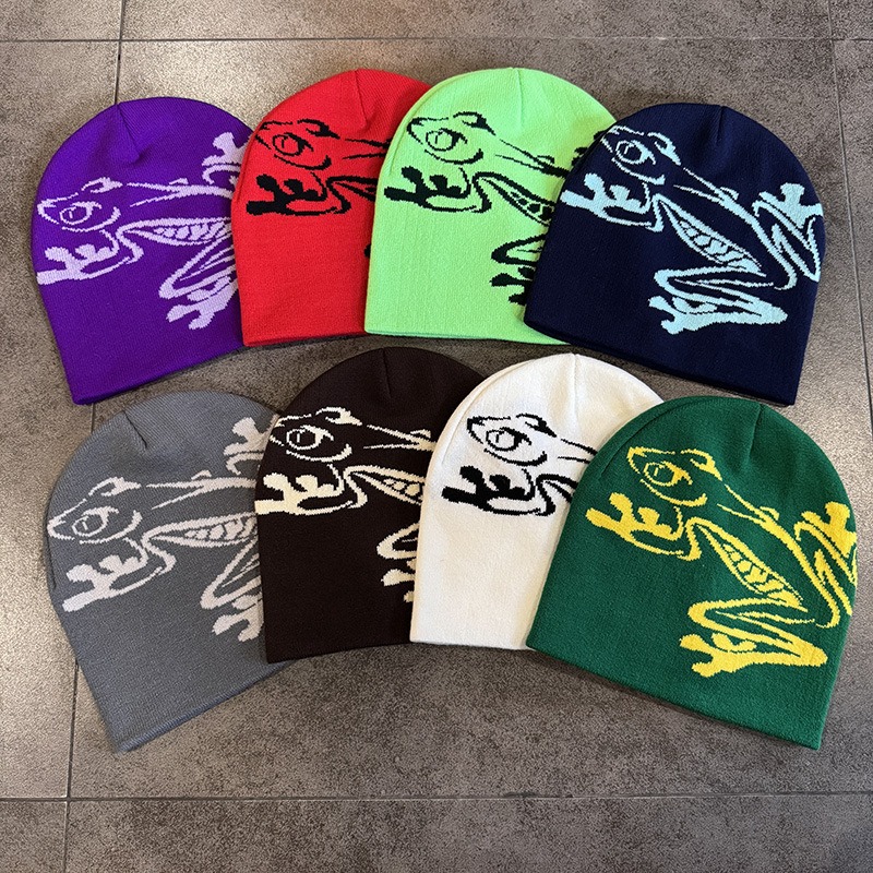 Tree Frog Print Beanie Men Wom - đánh giá và giá Beanie Cuffed Knit
