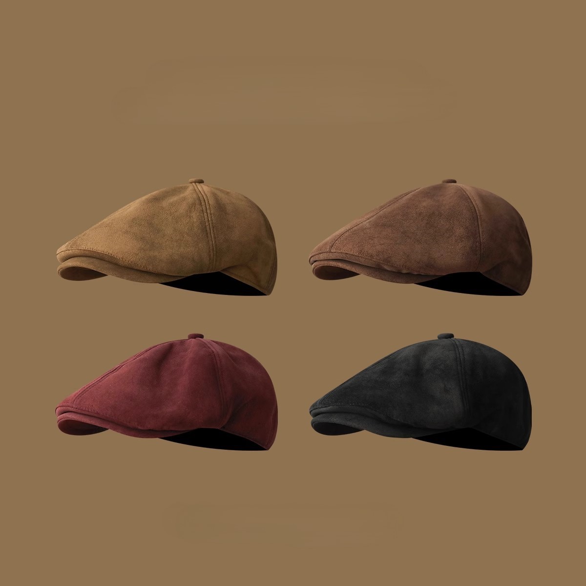 Vintage Suede Newsboy Cap Men  - đánh giá và giá Newsboy Cap Ivy
