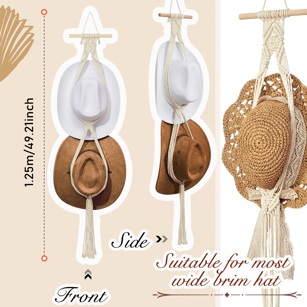 Bohemian Macrame Hat Hanger Ha - đánh giá và giá Sun Hat Wide Brim