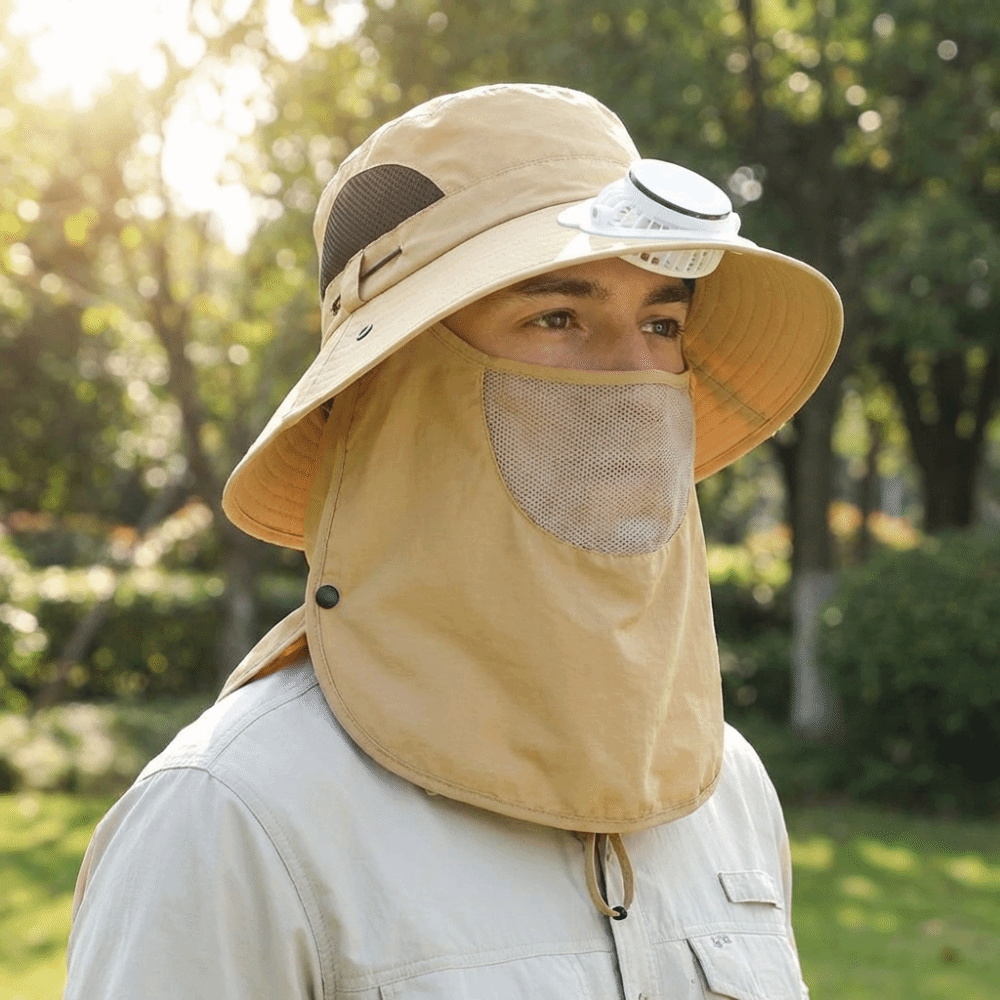Portable Solar Rechargeable Fa - đánh giá và giá Sun Hat Wide Brim