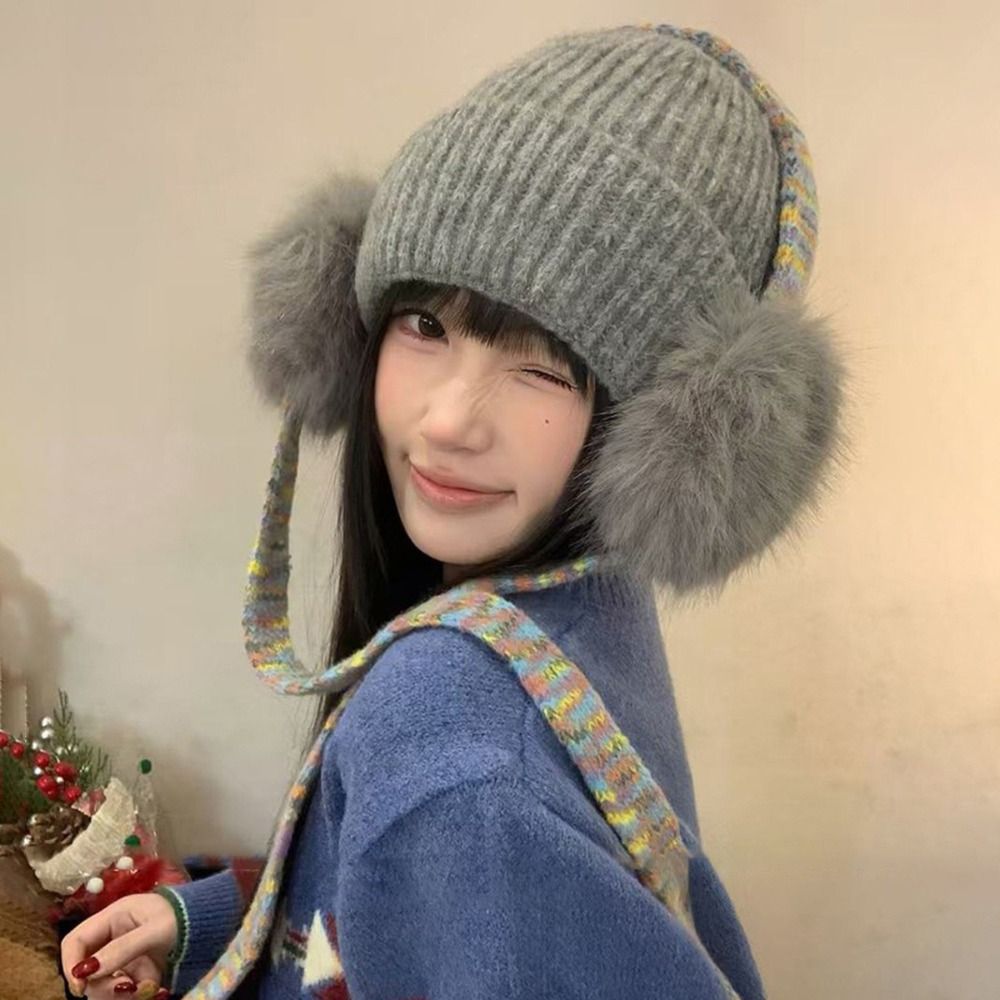 Retro Knit Ear Flap Beanie Cuf - đánh giá và giá Beanie Cuffed Knit