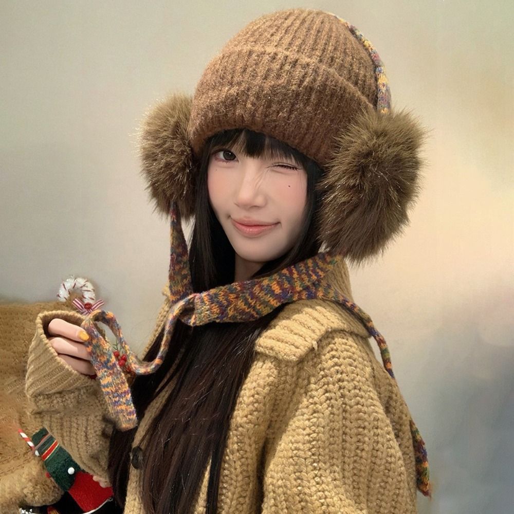Retro Knit Ear Flap Beanie Cuf - đánh giá và giá Beanie Cuffed Knit