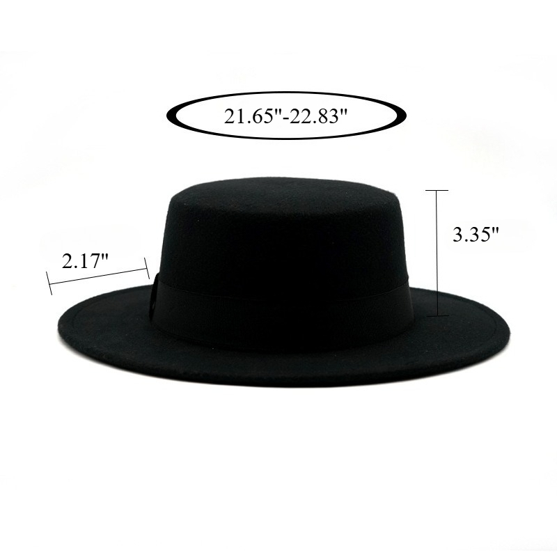 Flat Brim Wool Fedora Black Ri - đánh giá và giá Fedora Hat Wool