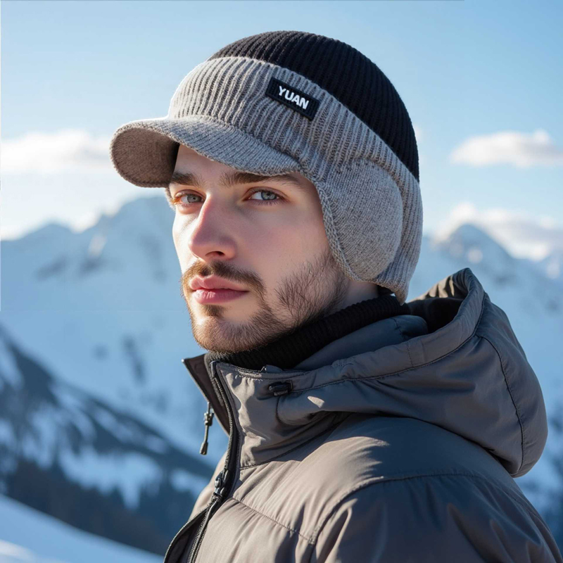 Dual-Tone Knit Baseball Cap- O - đánh giá và giá Trapper Hat Ear Flap