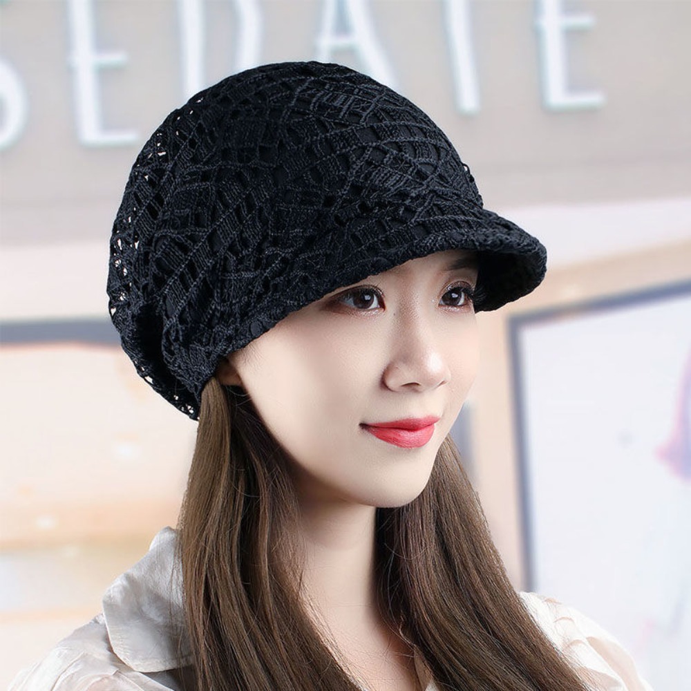 Hollow Out Flower Beanie Cap B - đánh giá và giá Baseball Cap Structured