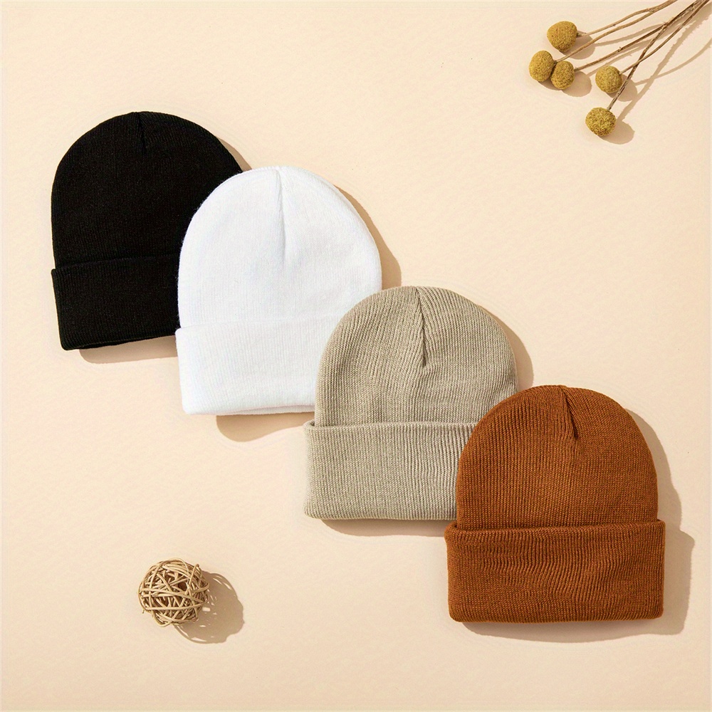 4pcs Baby Hat Knit Cuffed Bean - đánh giá và giá Beanie Cuffed Knit