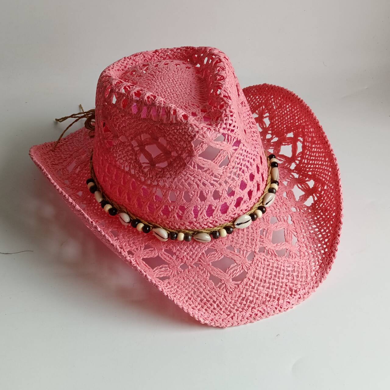 Pink Cowboy straw hat  hollow  - đánh giá và giá Cowboy Hat Straw