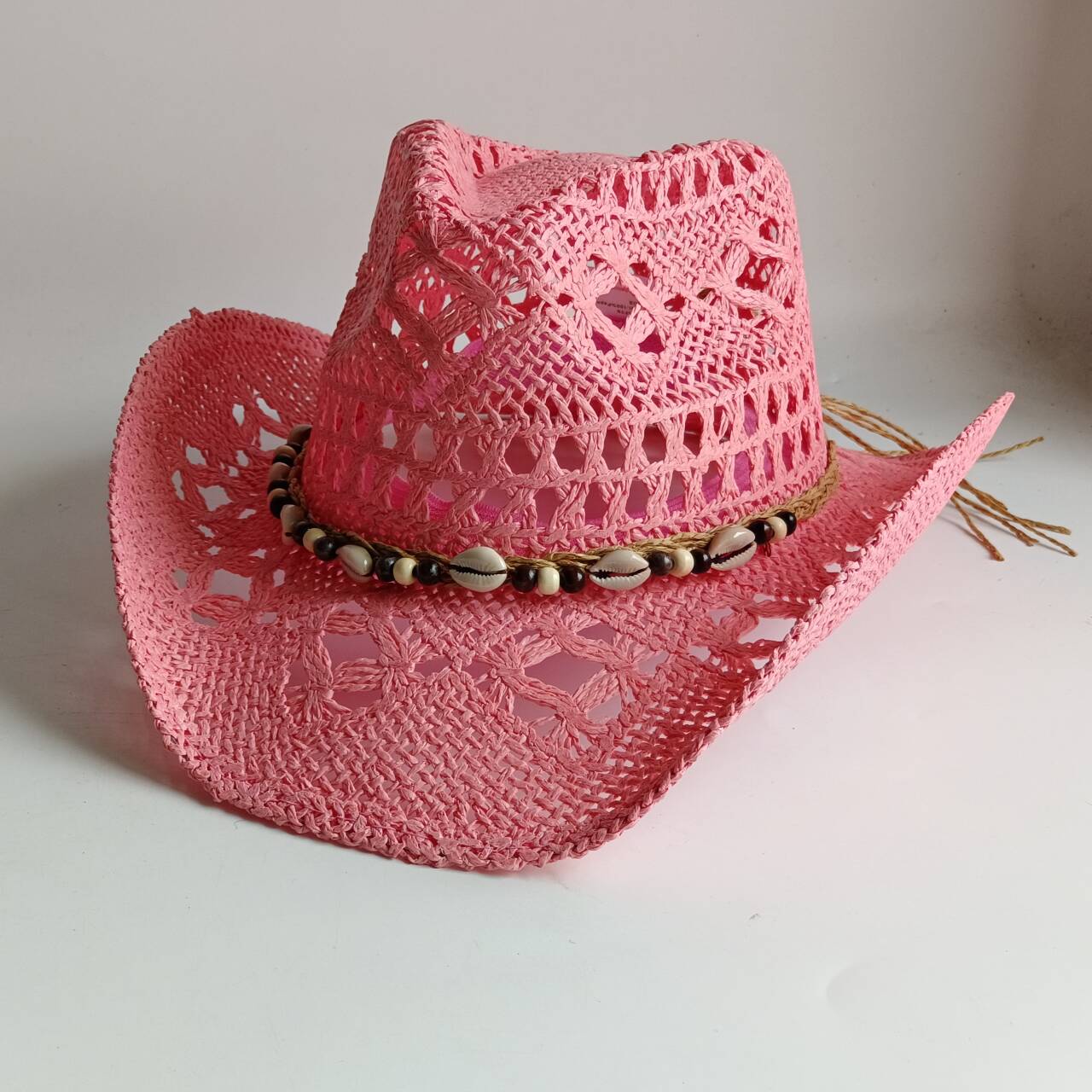 Pink Cowboy straw hat  hollow  - đánh giá và giá Cowboy Hat Straw