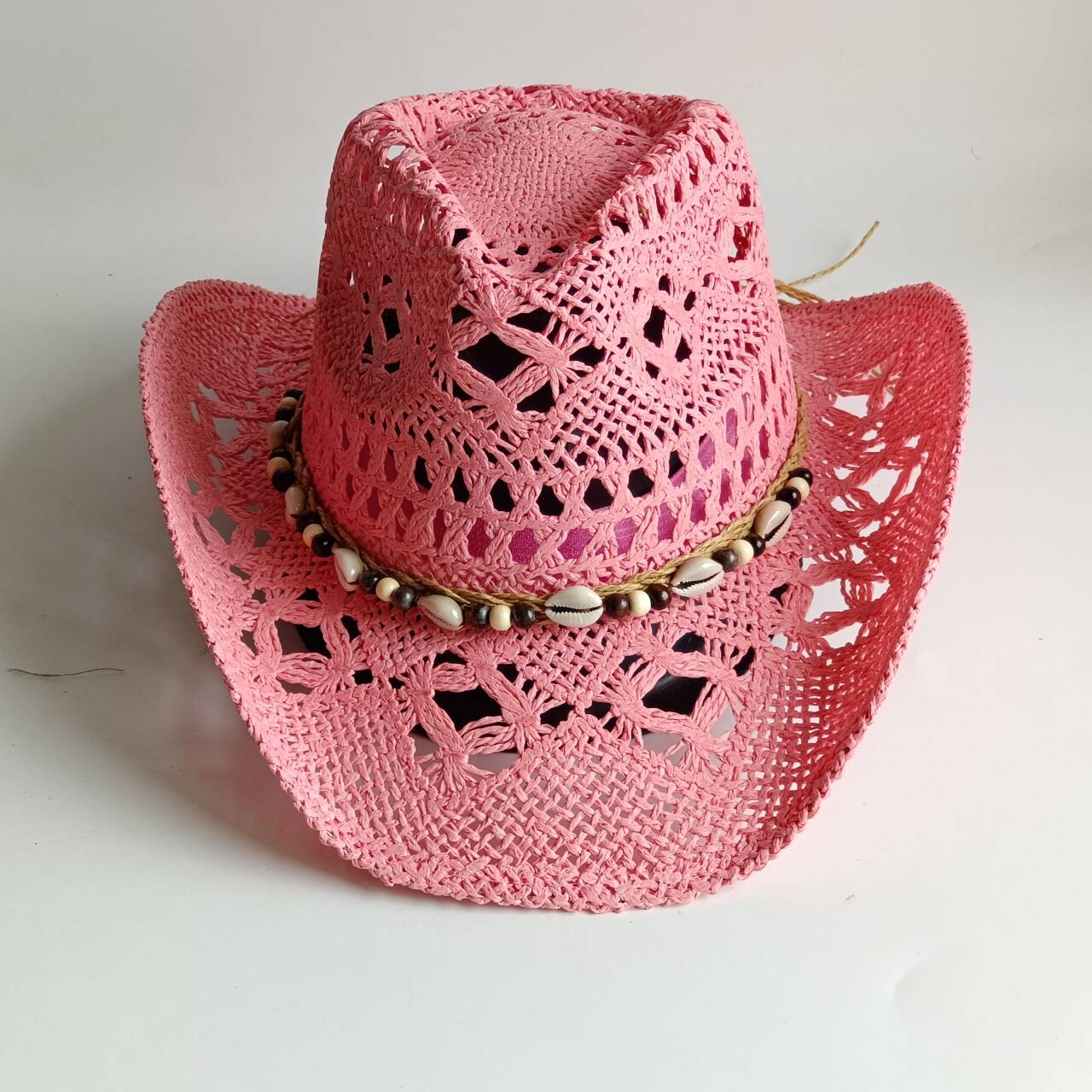 Pink Cowboy straw hat  hollow  - đánh giá và giá Cowboy Hat Straw