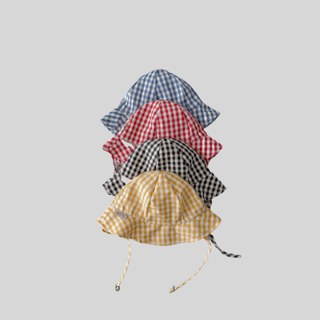 Ins Style Plaid Baby Bucket Ha - đánh giá và giá Sun Hat Wide Brim